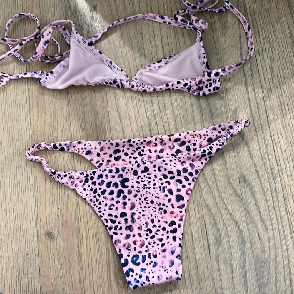 Pink Cheetah Print Matching Bikini Set - image 2